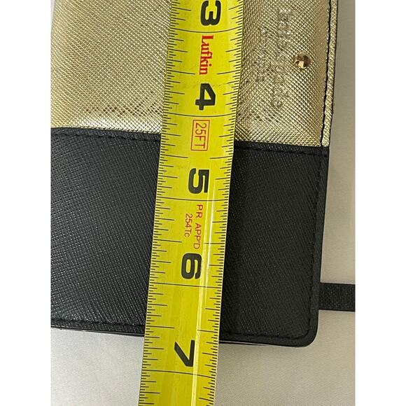 Kate Spade Black & Gold Skinny Slim Leather Women's Designer Wallet - Picture 10 of 11